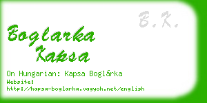 boglarka kapsa business card