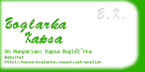 boglarka kapsa business card